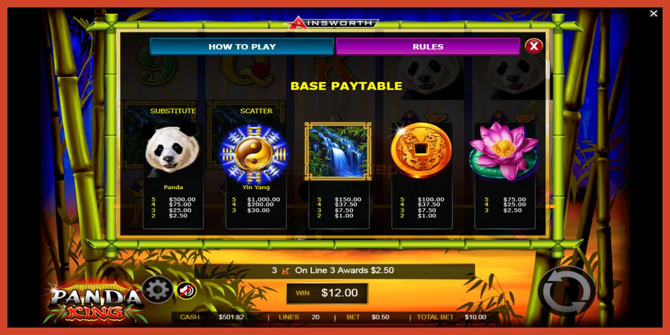 Slot screenshot: Panda King no deposit, number - 6