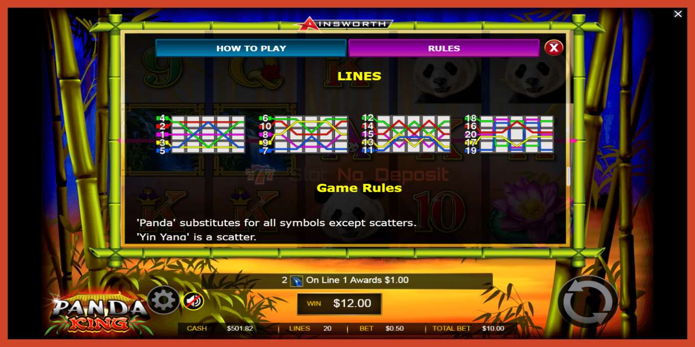 Slot screenshot: Panda King no deposit, number - 7