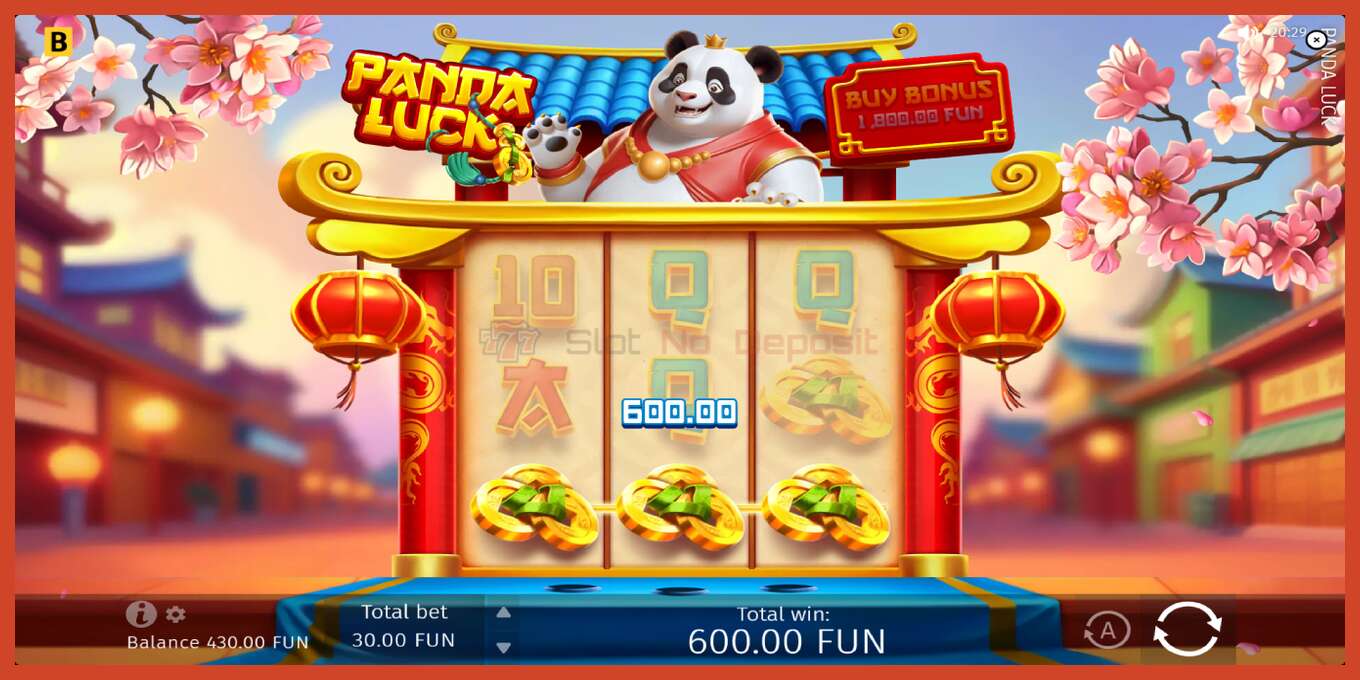 Pamja e ekranit të slotit: Panda Luck pa depozitë, numri - 4