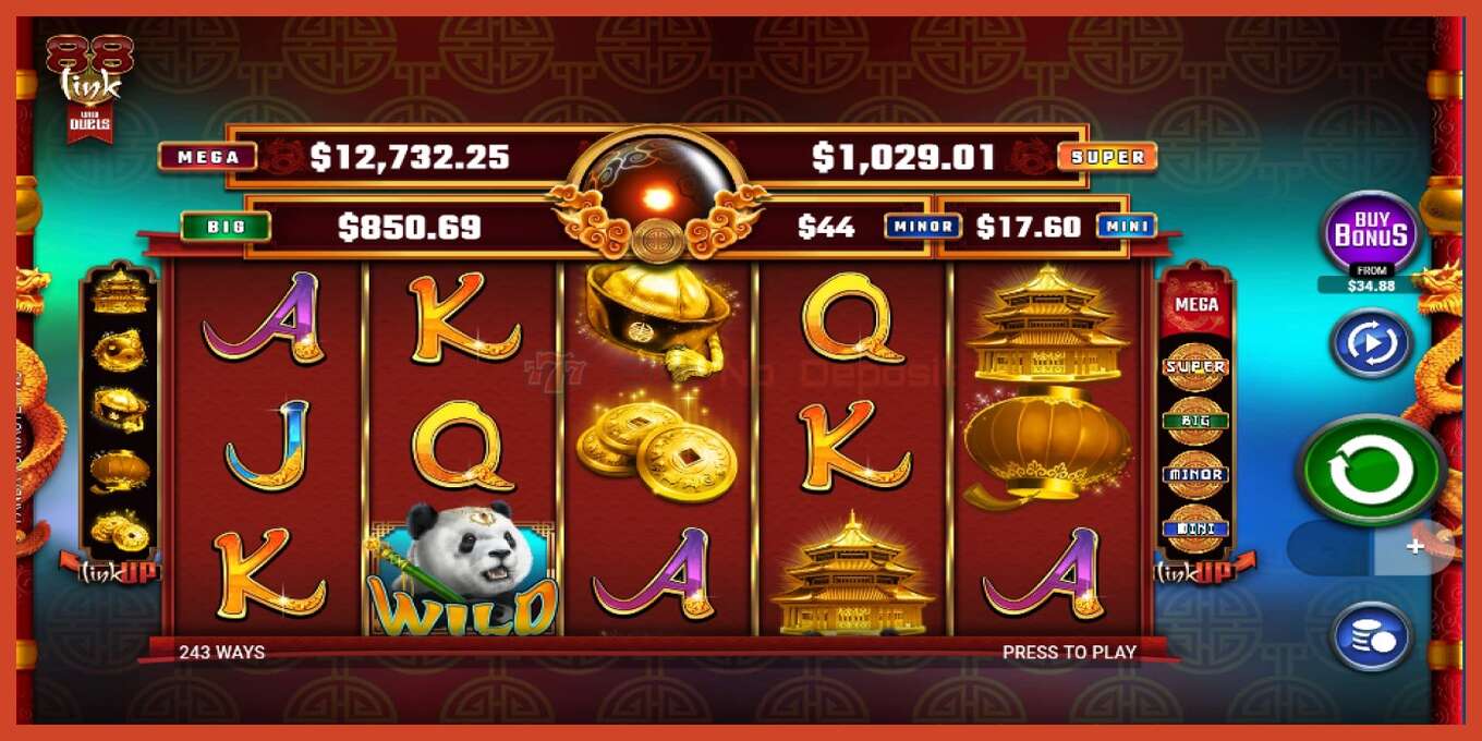 Slot skærmbillede: Panda Vs Master Wu intet depositum, antal - 1