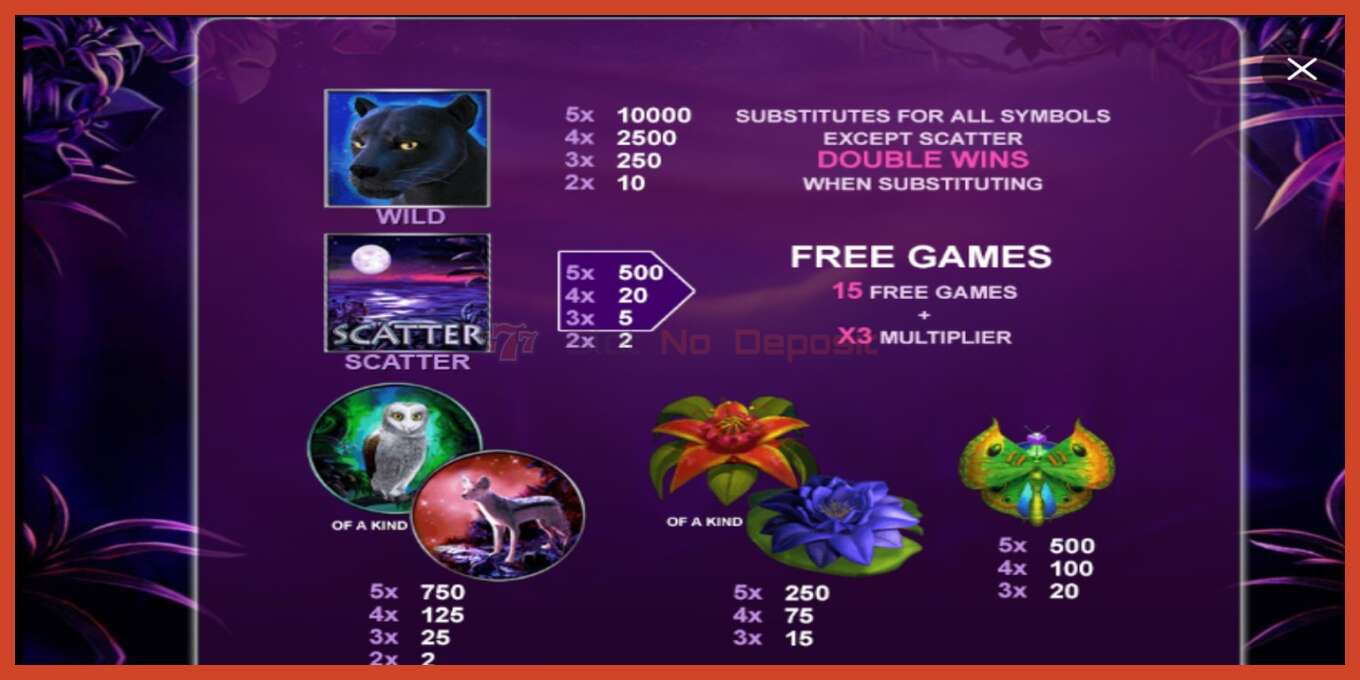 Slot screenshot: Panther Moon no deposit, number - 3