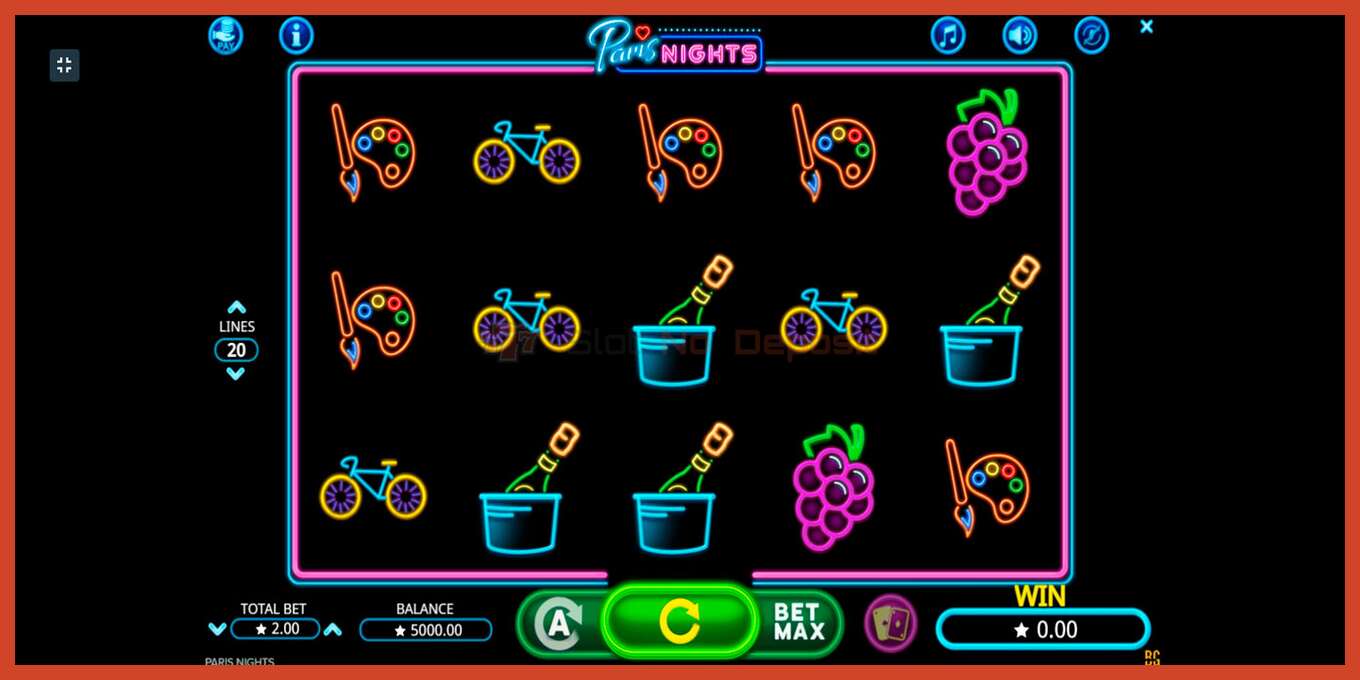 Slot screenshot: Paris Nights no deposit, number - 1