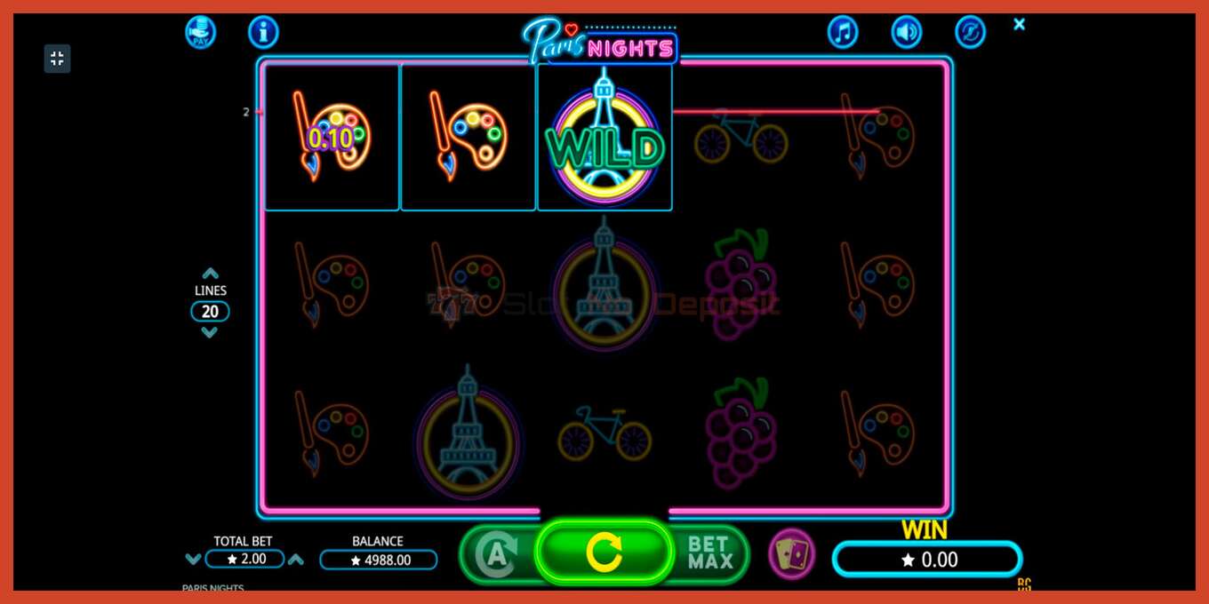 Slot screenshot: Paris Nights no deposit, number - 2