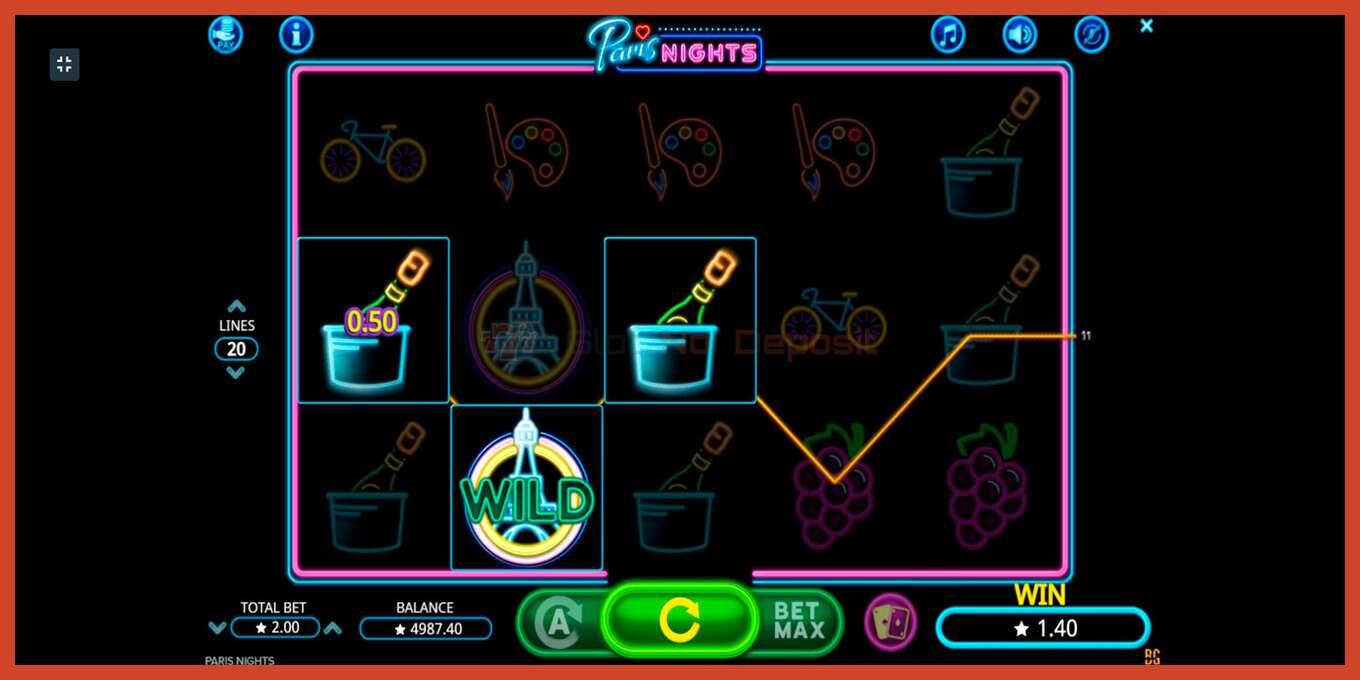 Slot screenshot: Paris Nights no deposit, number - 3