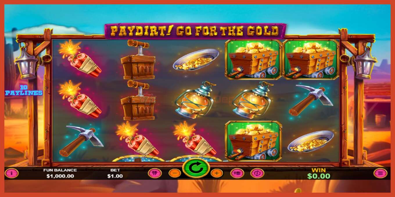 Slot screenshot: Paydirt! Go for the Gold no deposit, number - 1