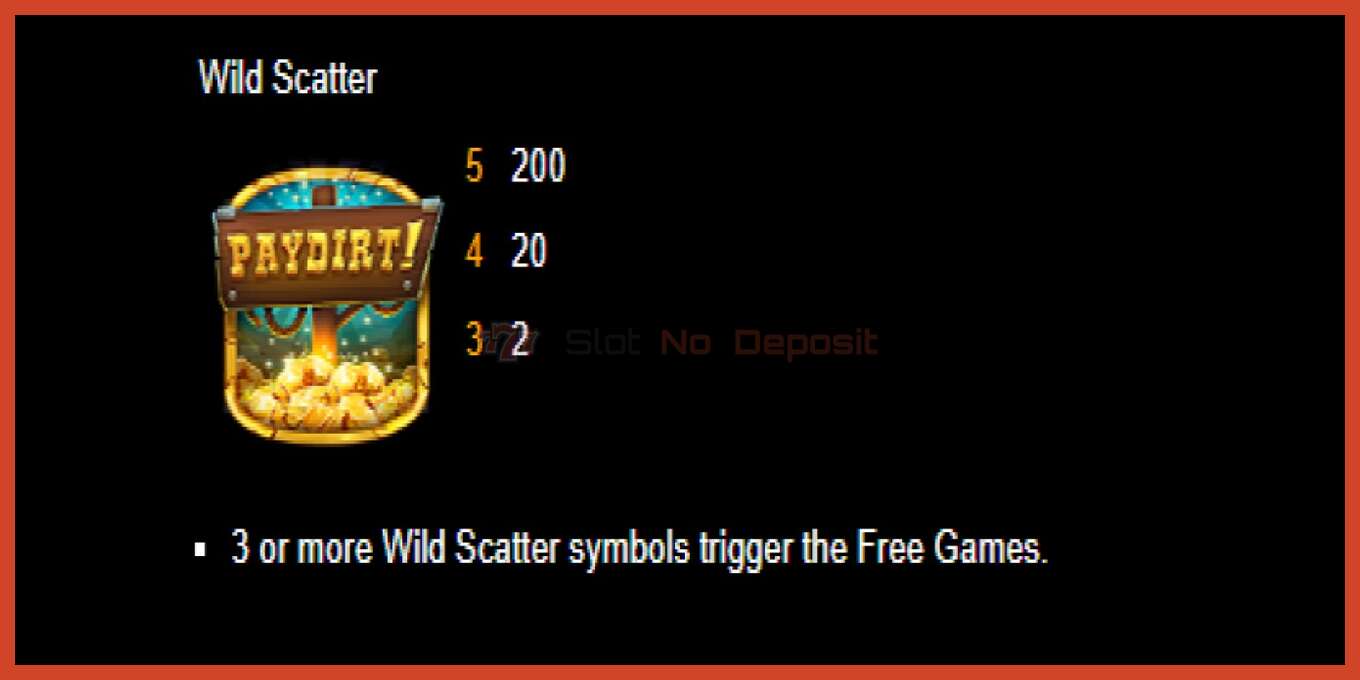 Slot screenshot: Paydirt! Go for the Gold no deposit, number - 5