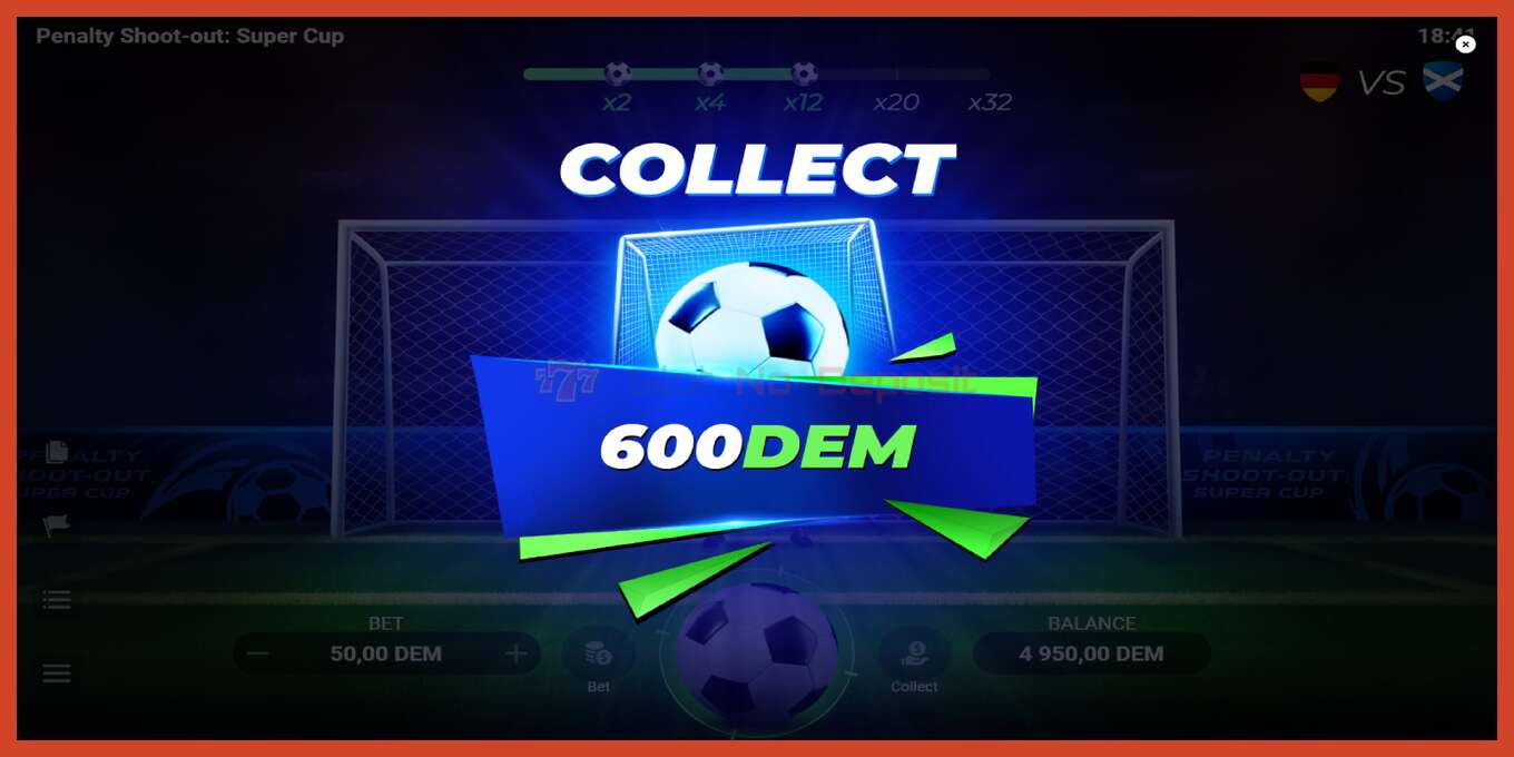 Slot screenshot: Penalty Shoot-Out: Super Cup no deposit, number - 4