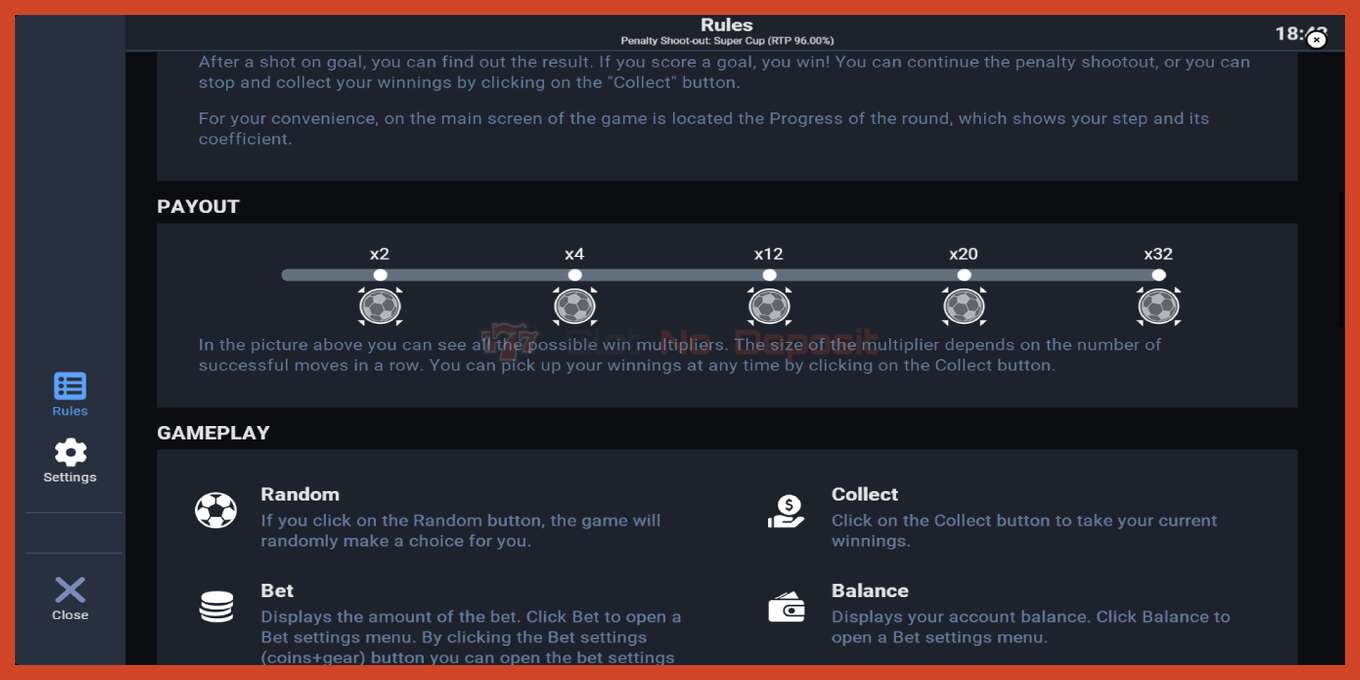 Slot screenshot: Penalty Shoot-Out: Super Cup no deposit, number - 6