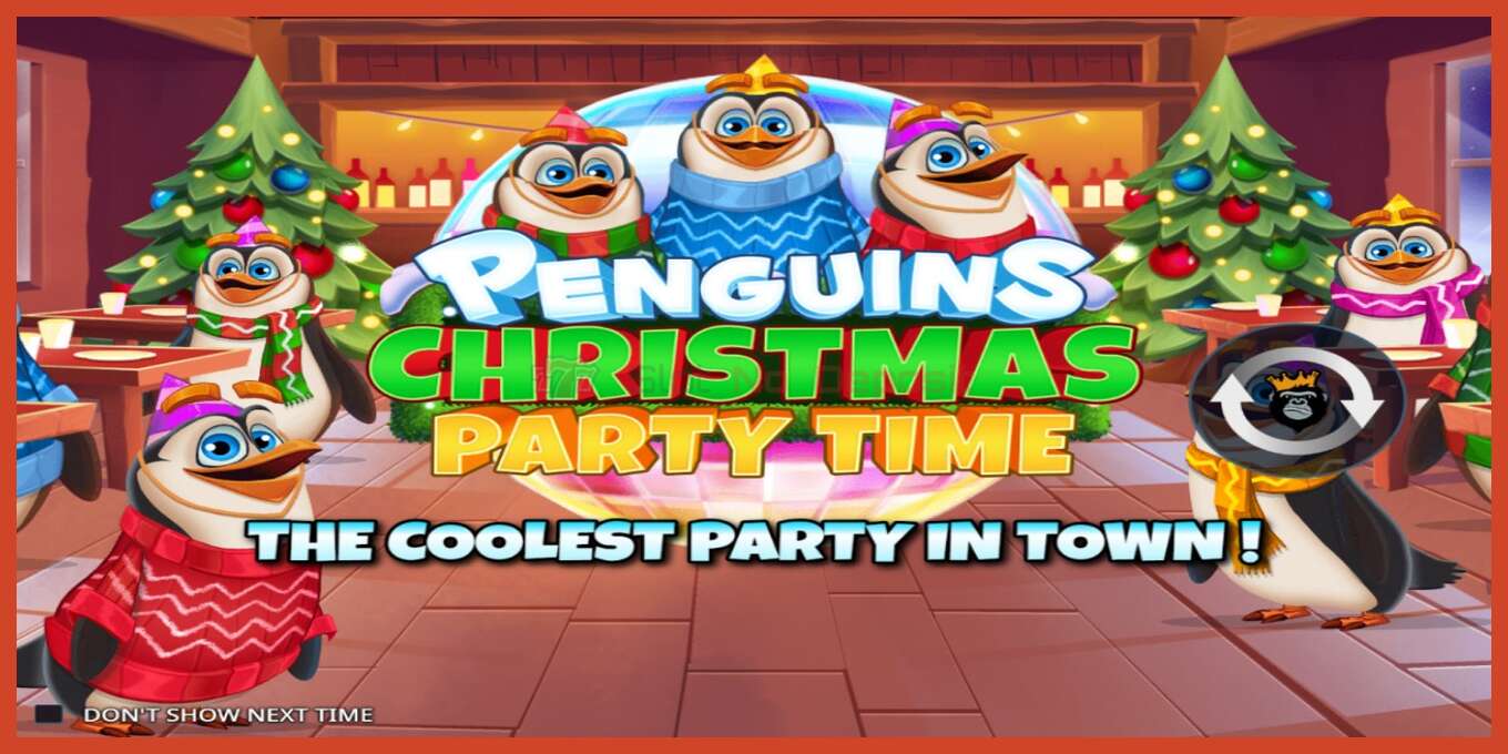 Slot screenshot: Penguins Christmas Party Time no deposit, number - 1