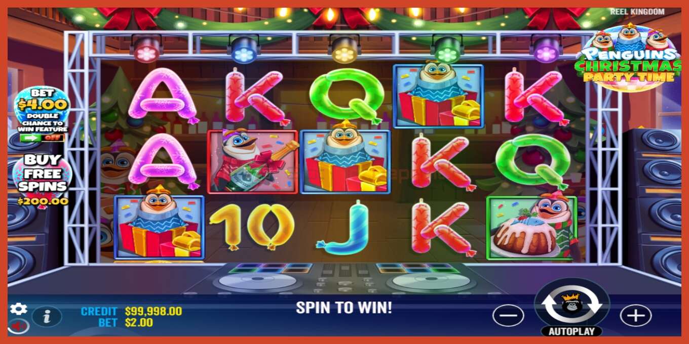 Slot screenshot: Penguins Christmas Party Time no deposit, number - 2