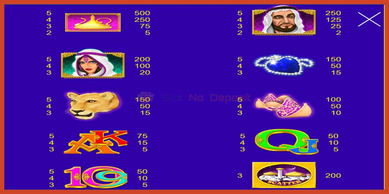 Slot screenshot: Persian Nights no deposit, number - 2