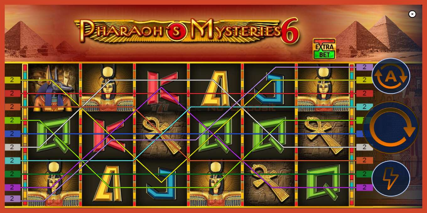 老虎机截图: Pharaons Mysteries 6 没有押金, 数字 - 2