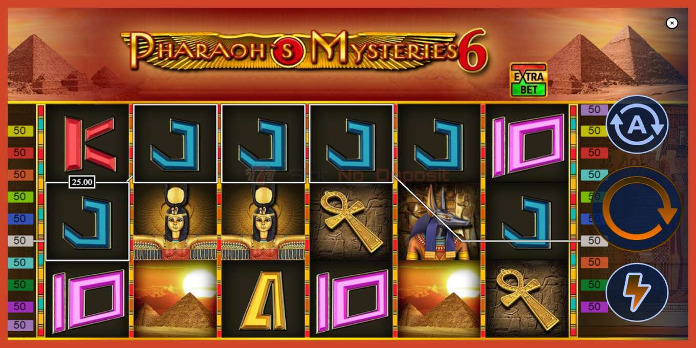 老虎机截图: Pharaons Mysteries 6 没有押金, 数字 - 4