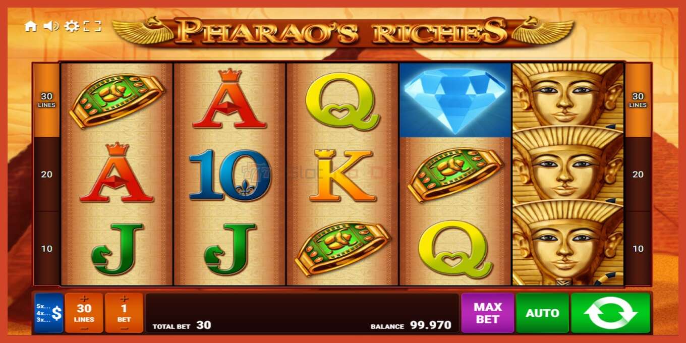 Slot screenshot: Pharaos Riches no deposit, number - 1