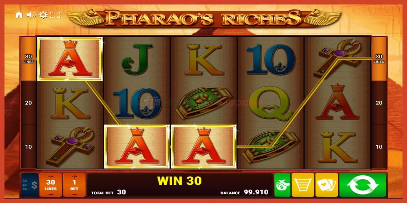 Slot screenshot: Pharaos Riches no deposit, number - 2