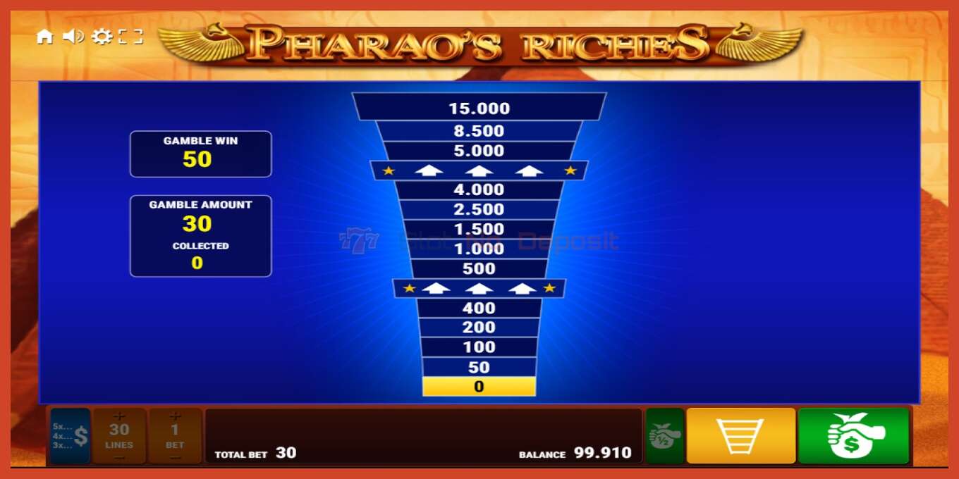 Slot screenshot: Pharaos Riches no deposit, number - 3