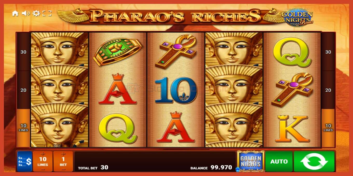 Slot screenshot: Pharaos Riches Golden Nights no deposit, number - 2