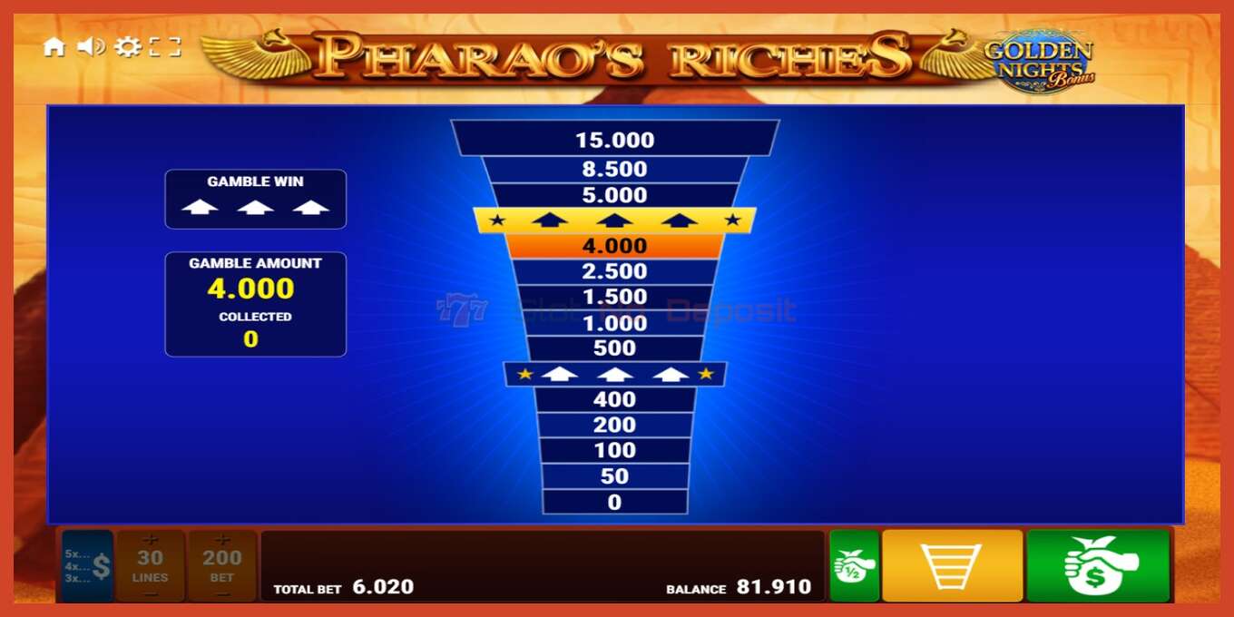 Slot screenshot: Pharaos Riches Golden Nights no deposit, number - 4