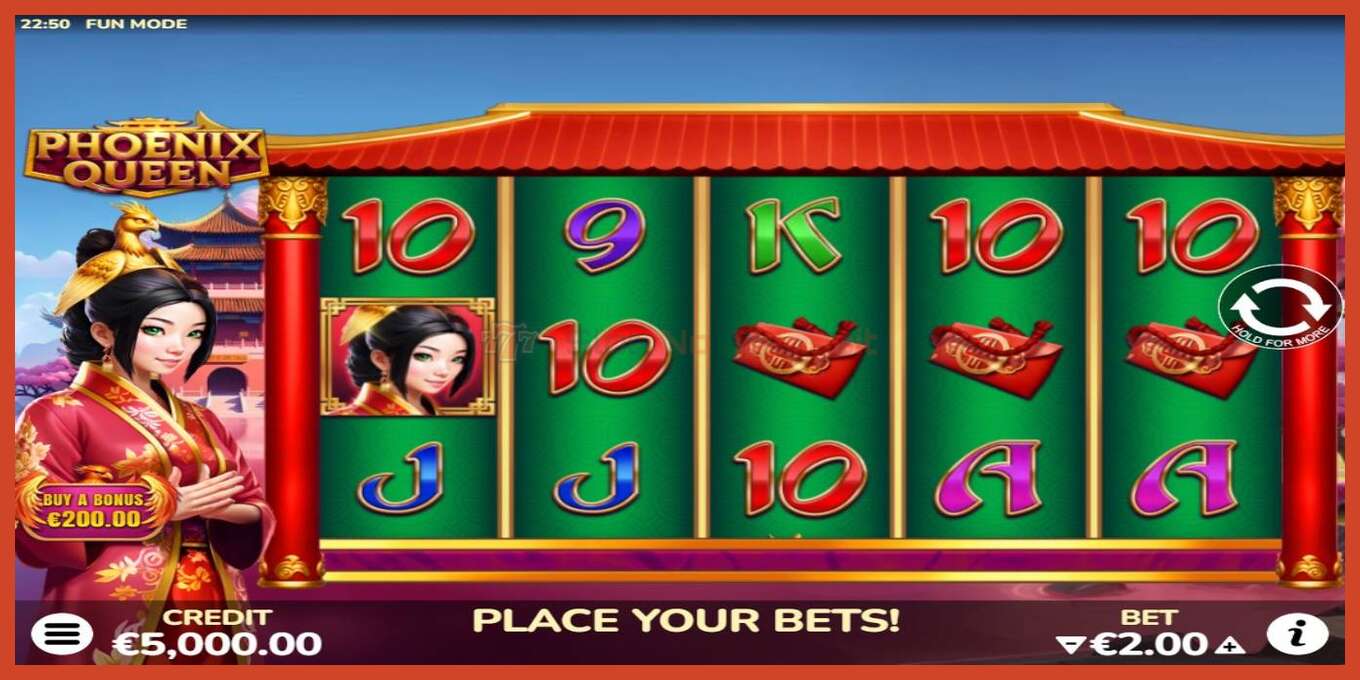 Slot screenshot: Phoenix Queen no deposit, number - 1