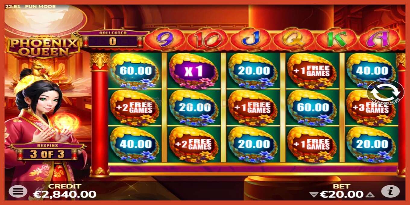 Slot screenshot: Phoenix Queen no deposit, number - 4