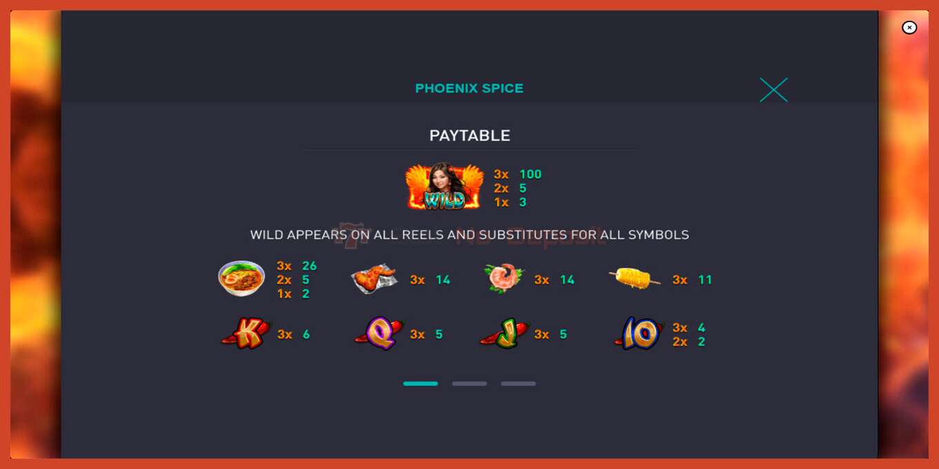 Captura de pantalla de la ranura: Phoenix Spice sin deposito, número - 6