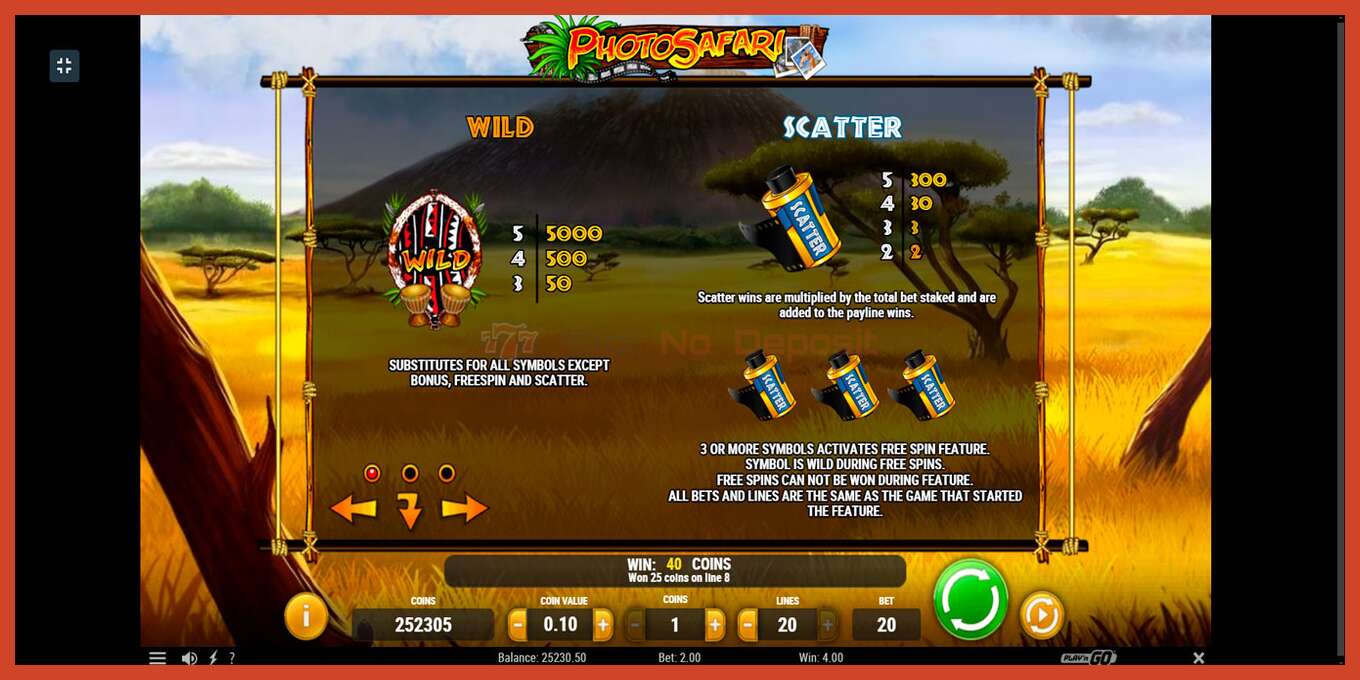 Slot screenshot: Photo Safari no deposit, number - 6