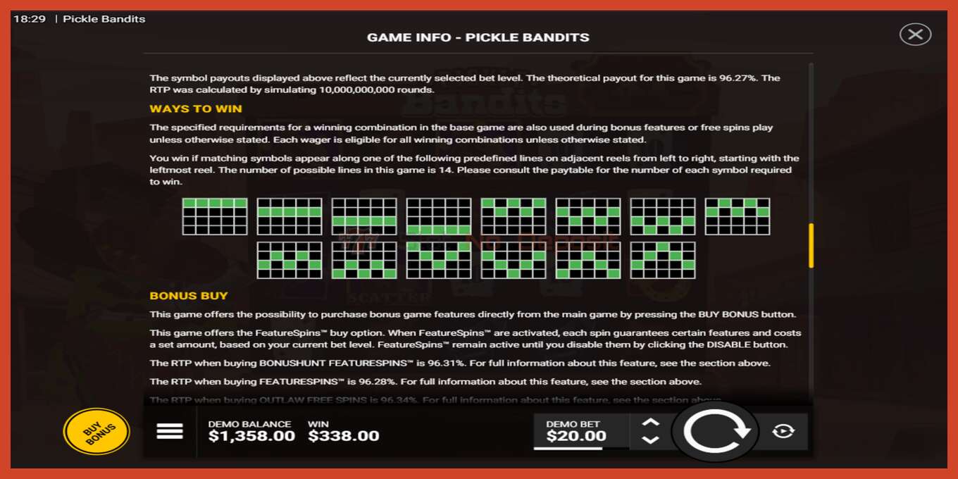 Slot screenshot: Pickle Bandits no deposit, number - 5