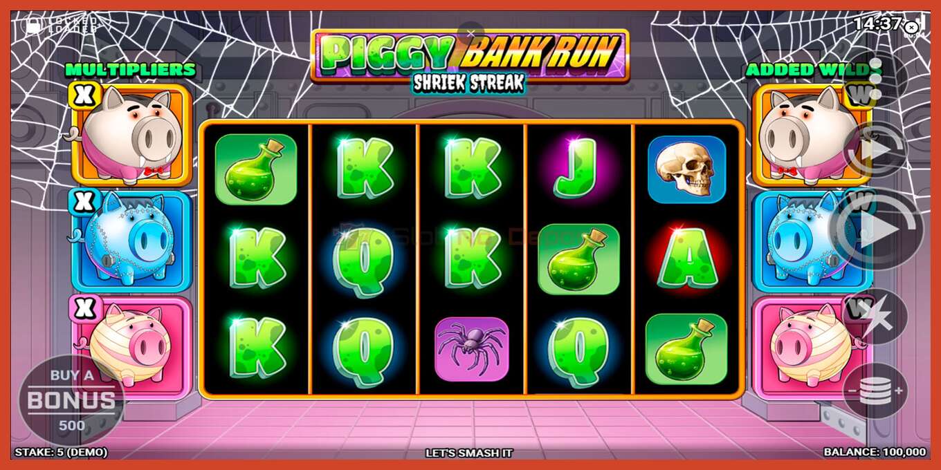 Slot screenshot: Piggy Bank Run - Shriek Streak no deposit, number - 1