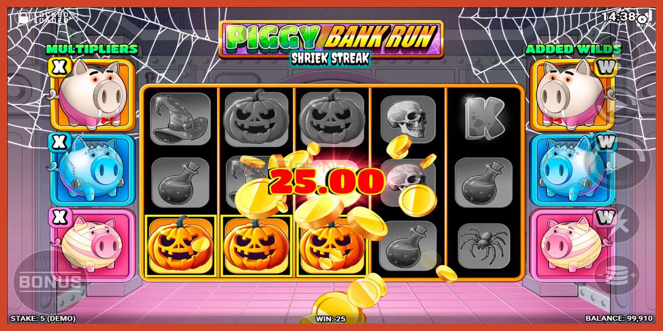 Slot screenshot: Piggy Bank Run - Shriek Streak no deposit, number - 2