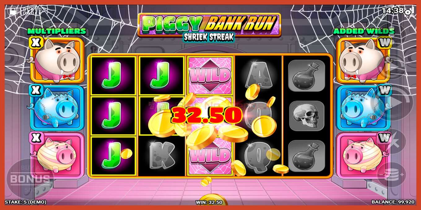 Slot screenshot: Piggy Bank Run - Shriek Streak no deposit, number - 3