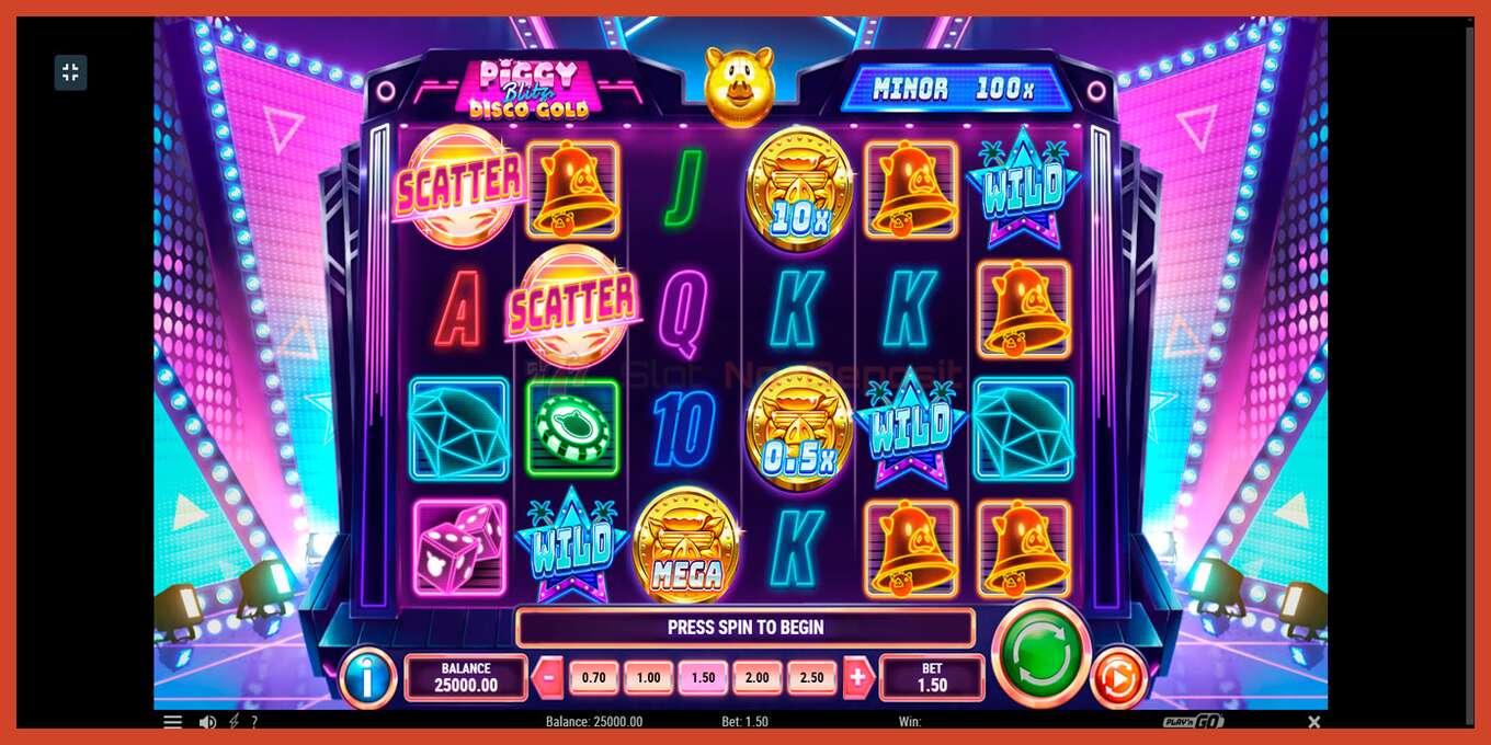 Slot screenshot: Piggy Blitz Disco Gold no deposit, number - 1