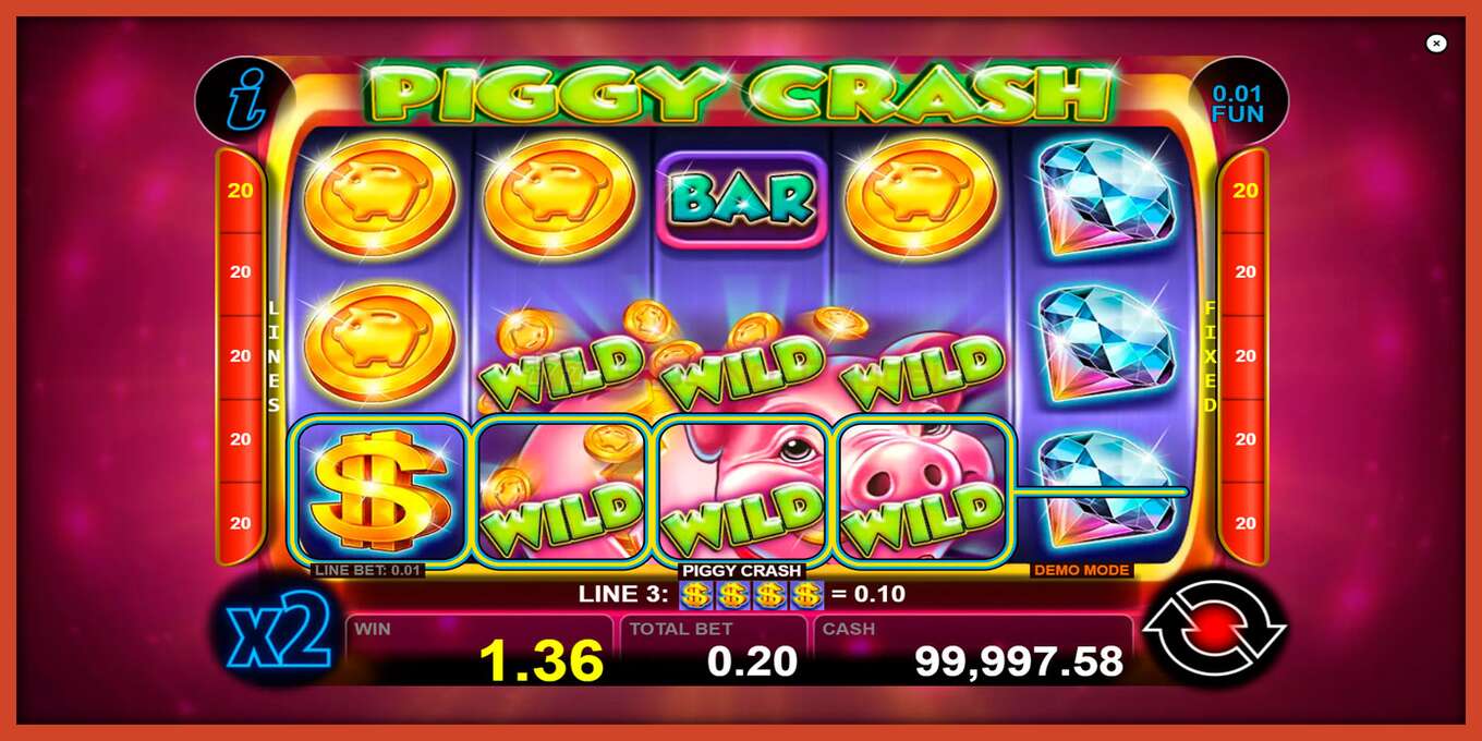 Slot screenshot: Piggy Crash no deposit, number - 3