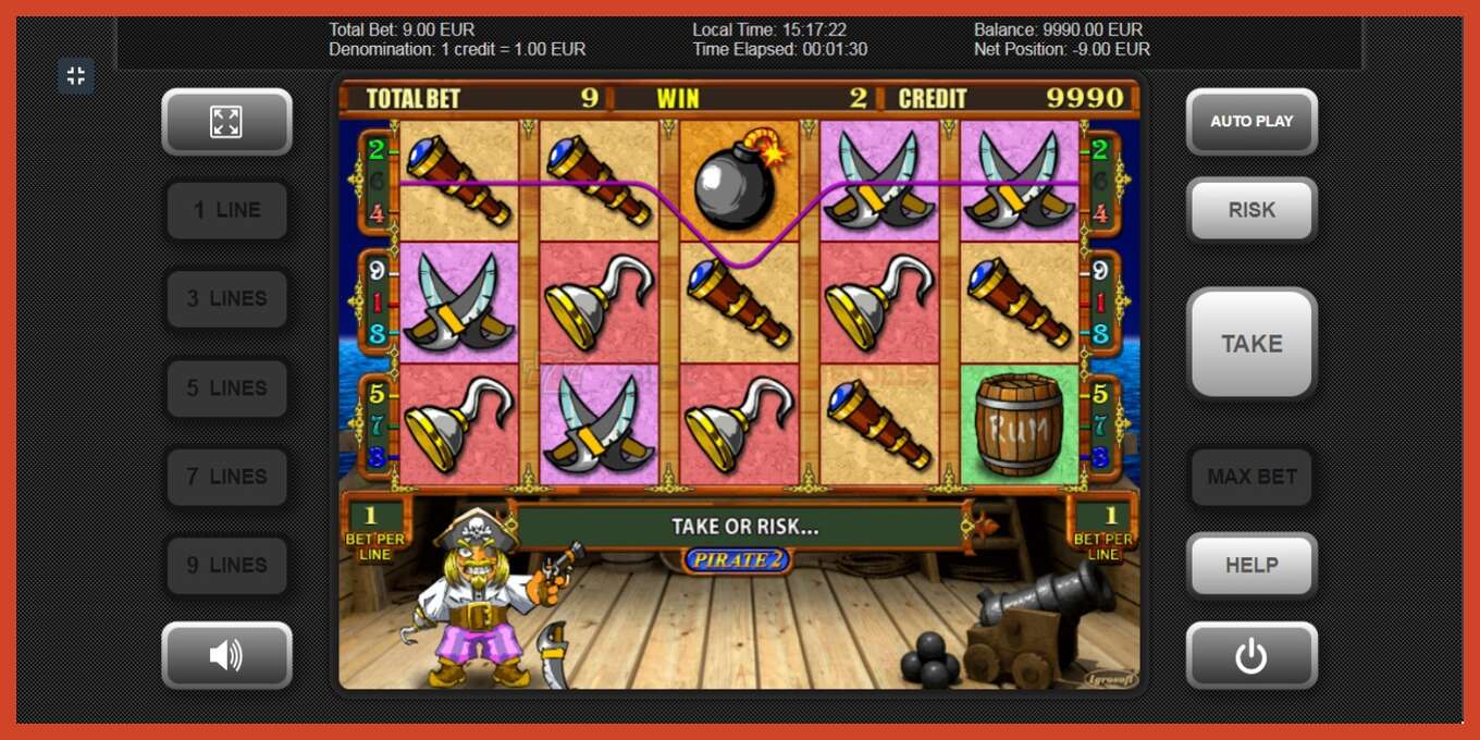 Slot screenshot: Pirate 2 no deposit, number - 2