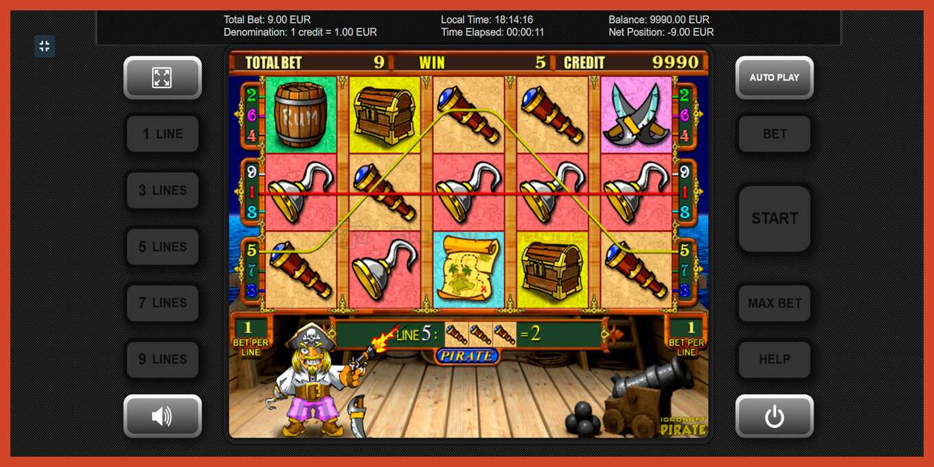 Slot screenshot: Pirate no deposit, number - 2