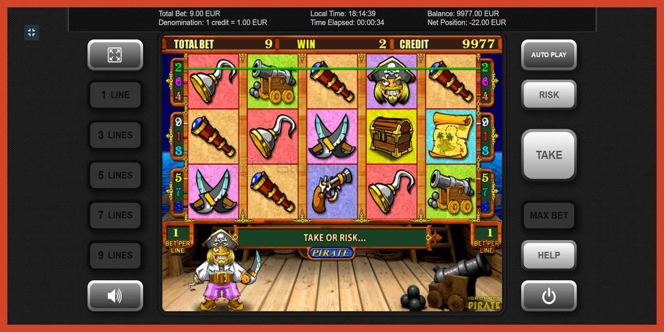 Slot screenshot: Pirate no deposit, number - 3