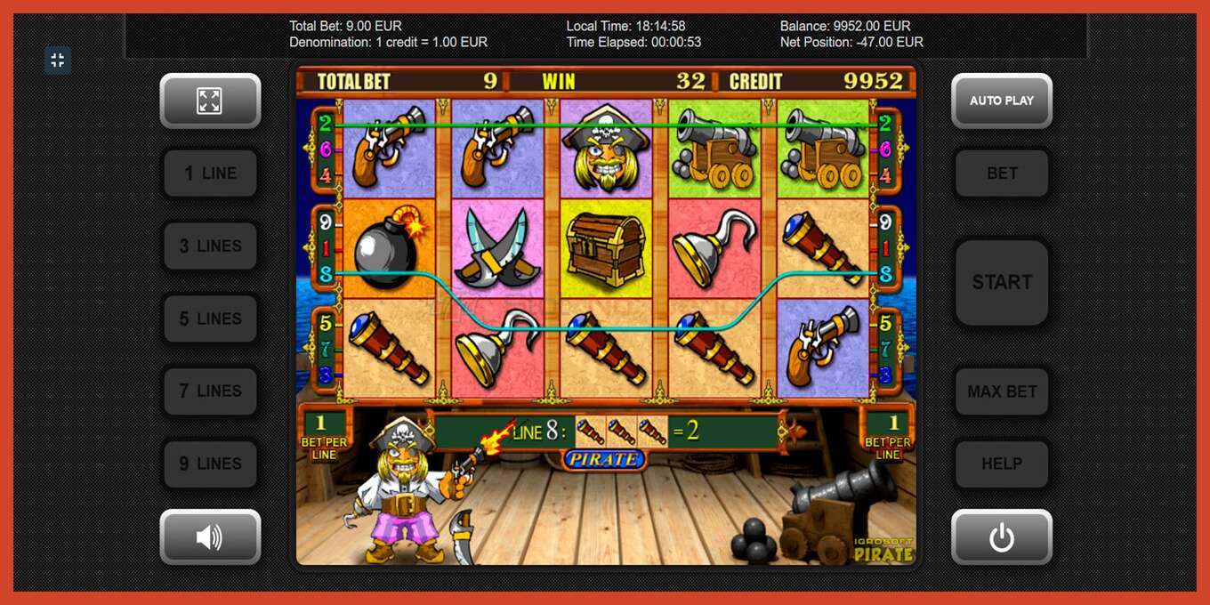 Slot screenshot: Pirate no deposit, number - 4