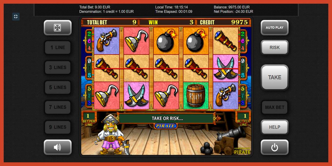 Slot screenshot: Pirate no deposit, number - 5