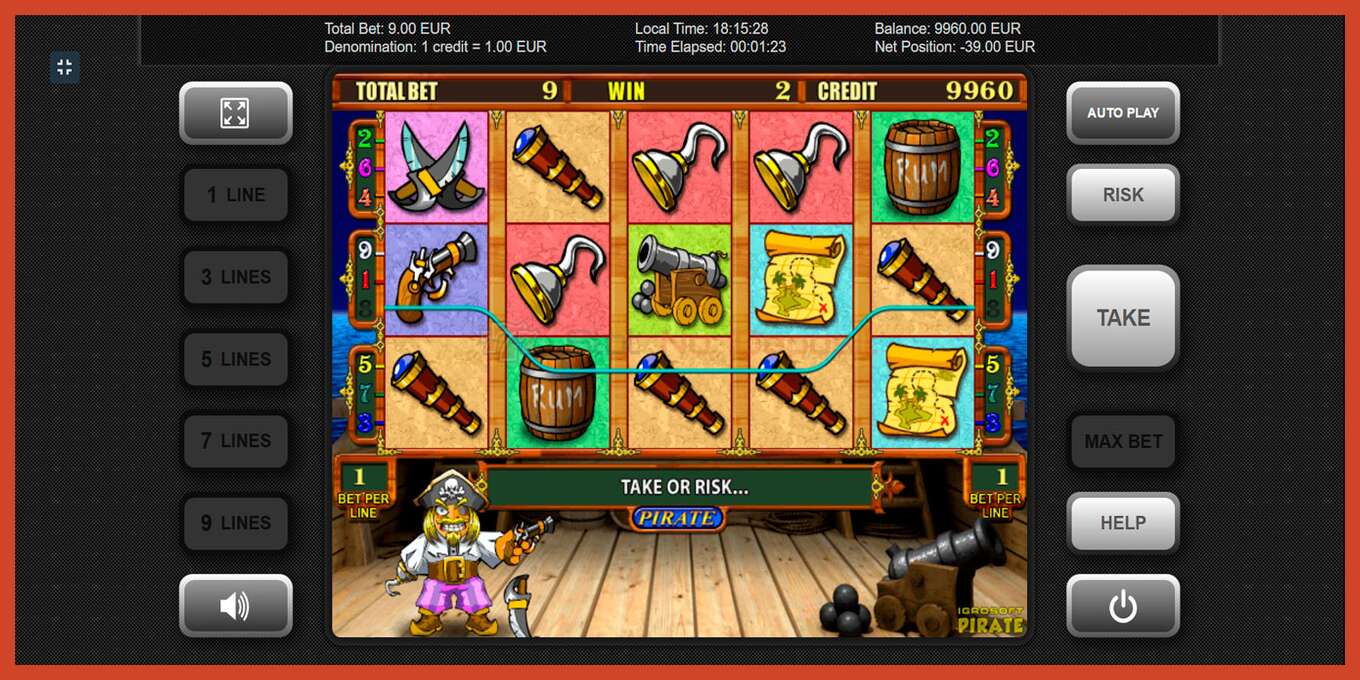 Slot screenshot: Pirate no deposit, number - 6