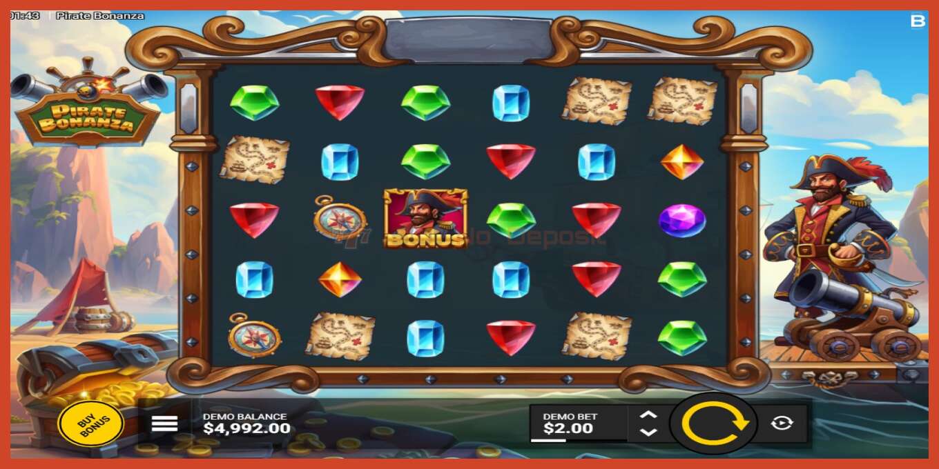 Slot screenshot: Pirate Bonanza no deposit, number - 2