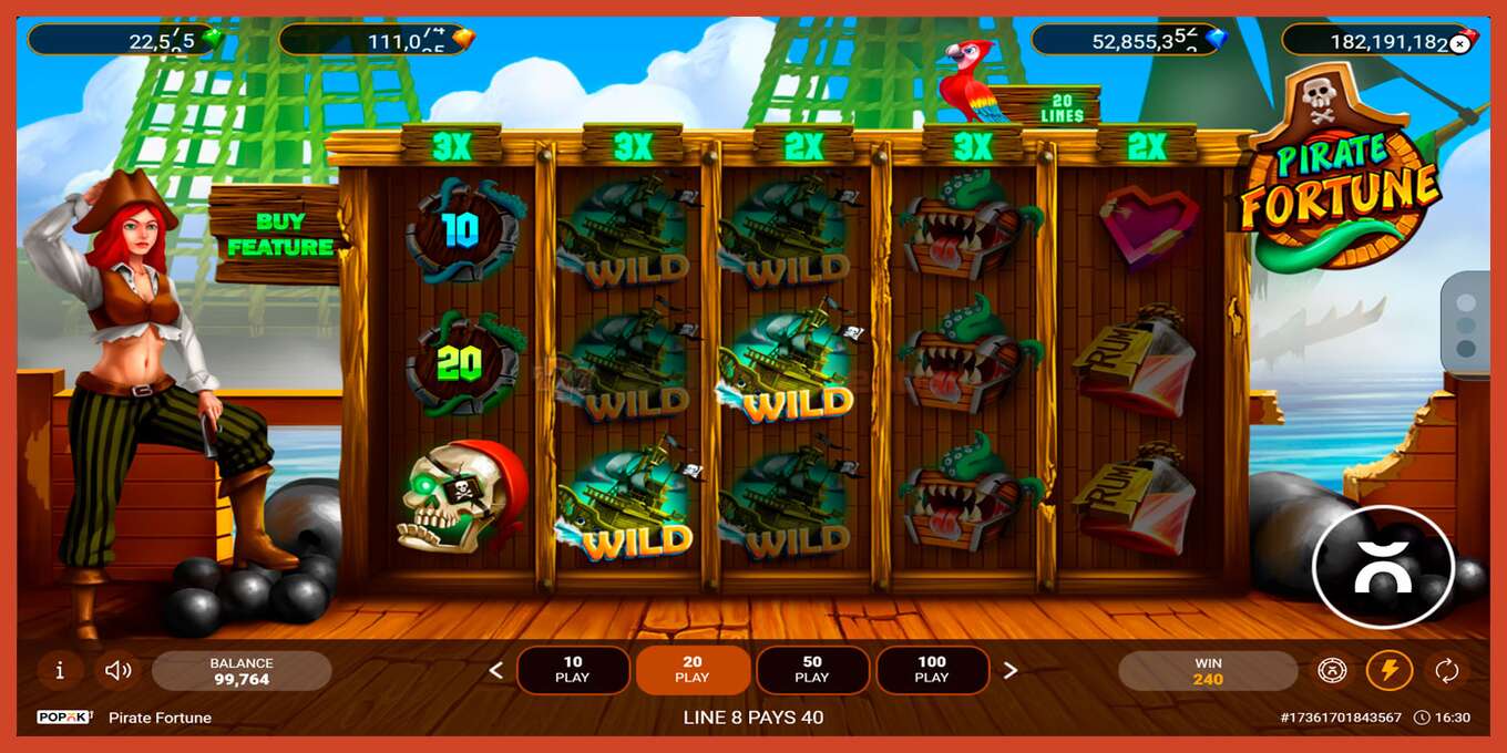 Slot screenshot: Pirate Fortune no deposit, number - 3