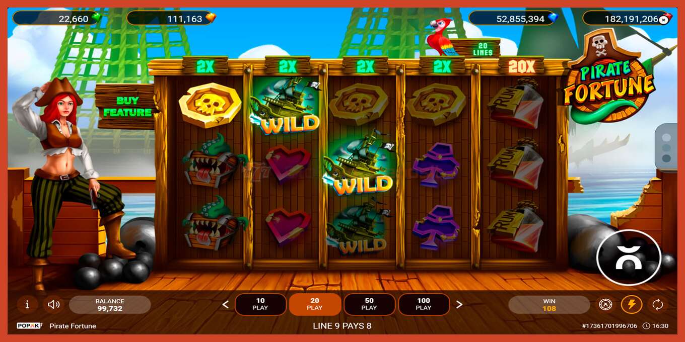 Slot screenshot: Pirate Fortune no deposit, number - 4