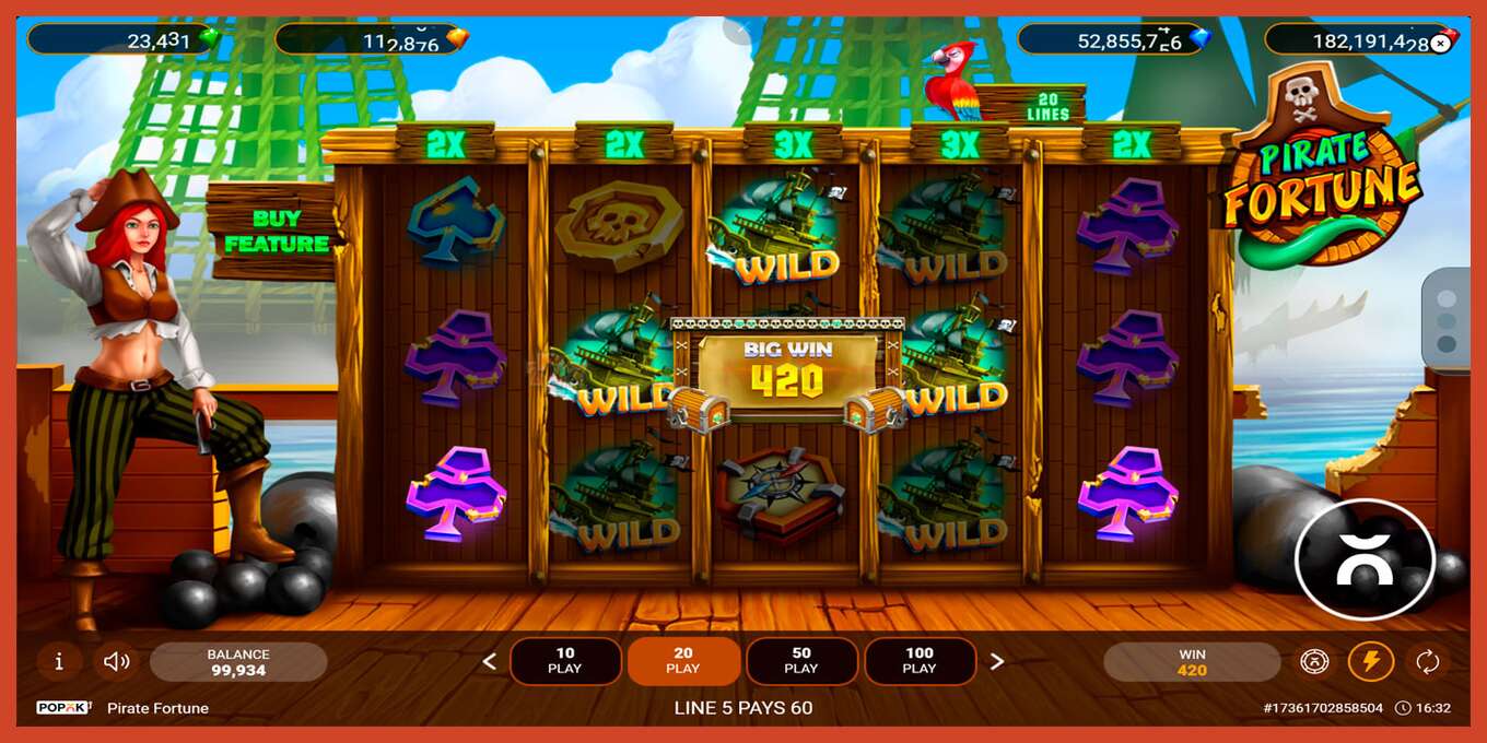 Slot screenshot: Pirate Fortune no deposit, number - 5