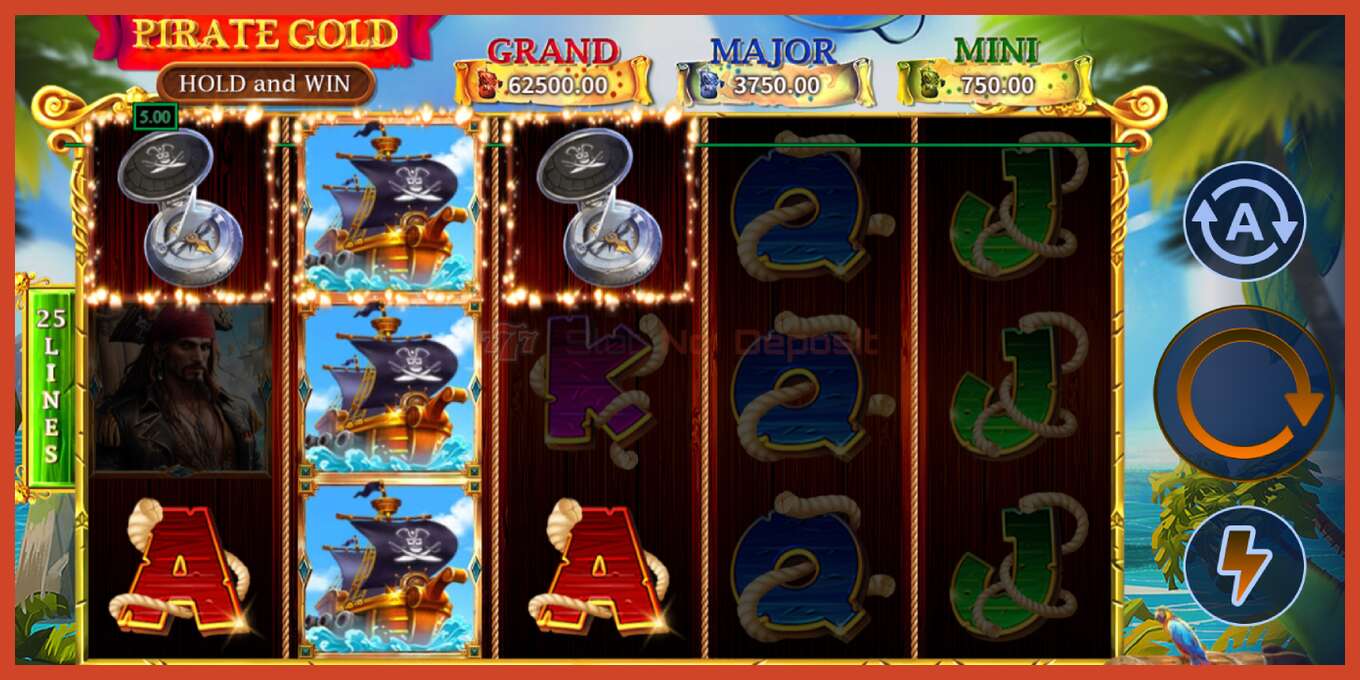 Slot screenshot: Pirate Gold Hold and Win bez depozita, broj - 3