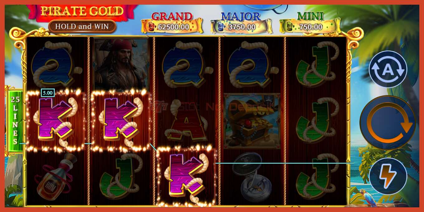 Slot screenshot: Pirate Gold Hold and Win bez depozita, broj - 4