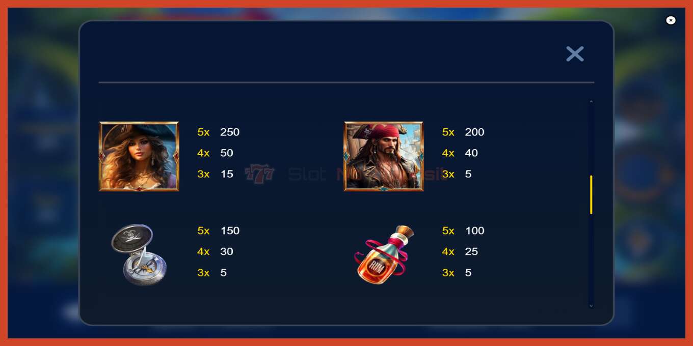 Slot screenshot: Pirate Gold Hold and Win bez depozita, broj - 5