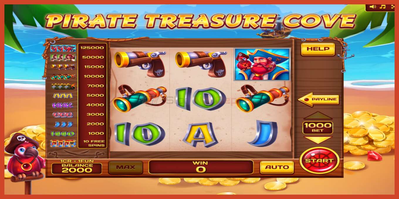 Slot screenshot: Pirate Treasure Cove 3x3 no deposit, number - 3