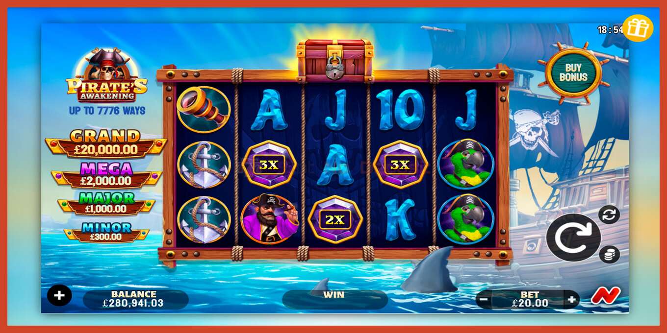 Slot screenshot: Pirates Awakening no deposit, number - 1