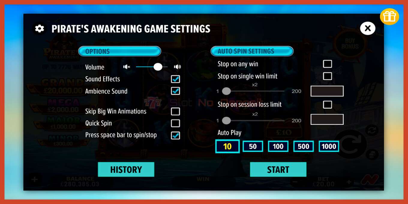 Slot screenshot: Pirates Awakening no deposit, number - 7