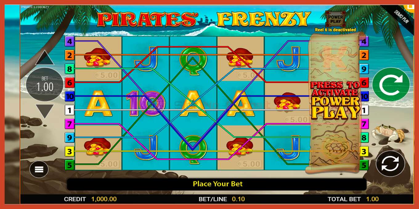 Slot screenshot: Pirates Frenzy no deposit, number - 1