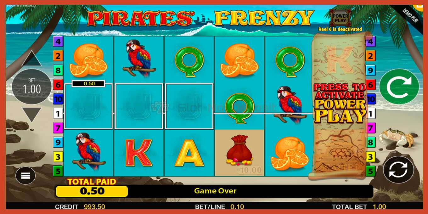 Slot screenshot: Pirates Frenzy no deposit, number - 2